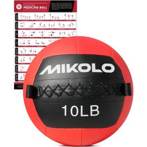 Mikolo Medicine Ball, Wall Ball,Soft Medicine Ball Set,Slam Ball for Core Training, Strength Workouts -Multi-Weight 10lbs 20lbs Exercise Balls for Home Gym, Functional Fitness (10LB)