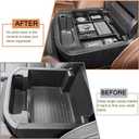 HGWEI Power Sliding Center Console Organizer Compatible with 2021-2026 GMC Yukon Chevy Tahoe Suburban Interior Accessories, Armrest Storage Box Insert Tray (Not for Console with Charging Socket) Black