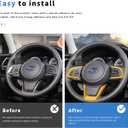 Auovo Center Console Steering Wheel Cover Trims for Subaru Crosstreck Outback Legacy Accessories 2018-2026 for Subaru Impreza 2017-2026/19-26 Forester/Ascent 2018-2026 (Yellow)