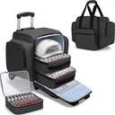 BAFASO Rolling Nail Polish Organizer Holds 144 Bottles, Nail Polish Case with a Detachable Dolly and 3 Removable Cases (Patented Design), Black