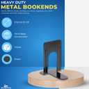 1InTheOffice Black Metal Bookends, 4/Pack - 8 1/4" x 5 7/8" x 9" Heavy Duty
