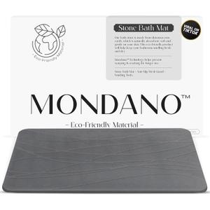 Mondano Stone Bath Mat, Diatomaceous Earth Shower Mat Non Slip Bathroom Mat Quick Dry Stone Mat, Stone Dish Drying Mat, Stone Bath Mats for Bathroom, Diatomaceous Earth Bath Mat (Graphite Grey)