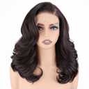 SISgrace Brown 13 * 6 HD Lace Front Wigs Synthetic Glueless Pre Layered Brown Roots Body Wave Wigs for Women Pre Plucked 18 Inch Tiny Knots Lace Natural Hairline Bob Wig