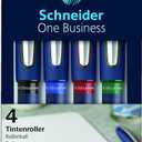 Stride 183094 One Business Rollerball Pen, Stick, Fine 0.6 Mm, Assorted Ink And Barrel Colors, 4/pack