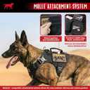 Tuff Pupper Elite Tactical Dog Harness | Dual Control Handles | Front & Back D-Rings | Fully Adjustable | Military Cobra Buckles | Heavy Duty Nylon Vest | Reflective MOLLE Dog Harness for Medium Dogs (M)