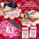 2 x 24 Sets Valentines Cards Valentines Day Tic Tac Toe Game Cards with Stapler Felt Tic Tac Toe Bags for Valentines Day Decorations Wedding Anniversary Party Gifts
