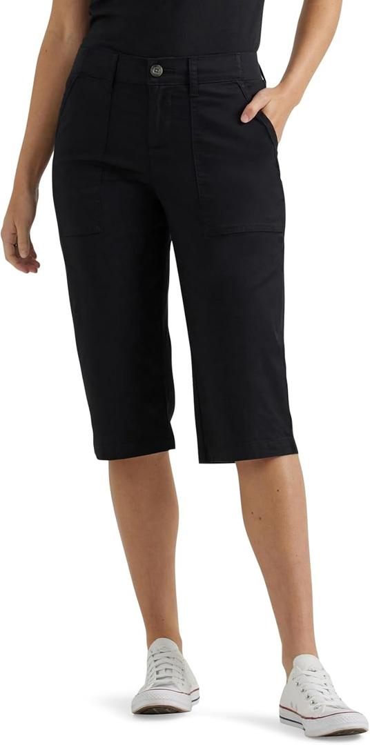 Lee womens Ultra Lux Comfort With Flex-to-go Utility Skimmer Capri Pant (10, Union-all Black)