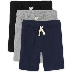 The Children's Place French Terry Casual Shorts (Medium, Black/H Grey/Navy 3 Pack)