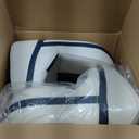 Leader Accessories Pro Casting Boat Seat Lean Pro Fishing High Back Bass Boat Seat (White Blue)