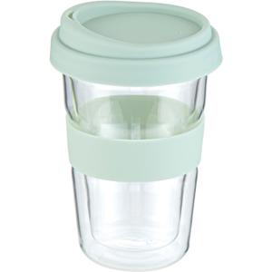 Restaurantware - Forma Professional 13.5 Ounce Insulated Travel Mugs, 10 Double Wall Coffee Mugs - Includes Lids And Sleeves, Reusable, Clear Borosilicate Glass Tumblers, Dishwashable, Microwavable