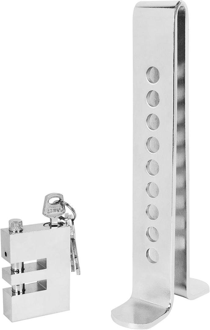 Car Brake Pedal Lock, Stainless Steel Anti Theft Car Device with 3 Keys, Adjustable 9 Hole Car Security Lock for Truck/Auto/SUV/Van