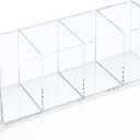 elysolpluv Clear Acrylic 4-Compartment Organizer Box, Large (8.7"  3.0"  3.7")  Handcrafted, Eco-Friendly, Minimal Packaging Home Storage Organizer