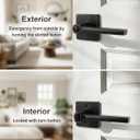 Probrico 1 Pack Door Handle Square Privacy Bed/Bath Lever, Keyless Lever with Adjustable Backset Latch Oil Rubbed Bronze Finish