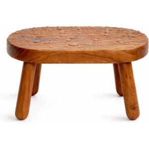 Teak Step Stool Heavy Duty Wooden Stepping Stools for Adults Kids with 4 Legs,Bed Steps for High Beds