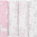 GLLQUEN BABY Receiving Blanket Boy Cotton Muslin Swaddle Blankets Girl Newborn Squares Breathable & Soft Thin Baby Blankets Cloths Double Absorbent Infant Swaddling Wrap - 6 Pack (Looking for Spring)