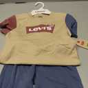Levi's Boys' and Baby Graphic T-Shirt and Shorts 2-Piece Outfit Set (Beige, 7)
