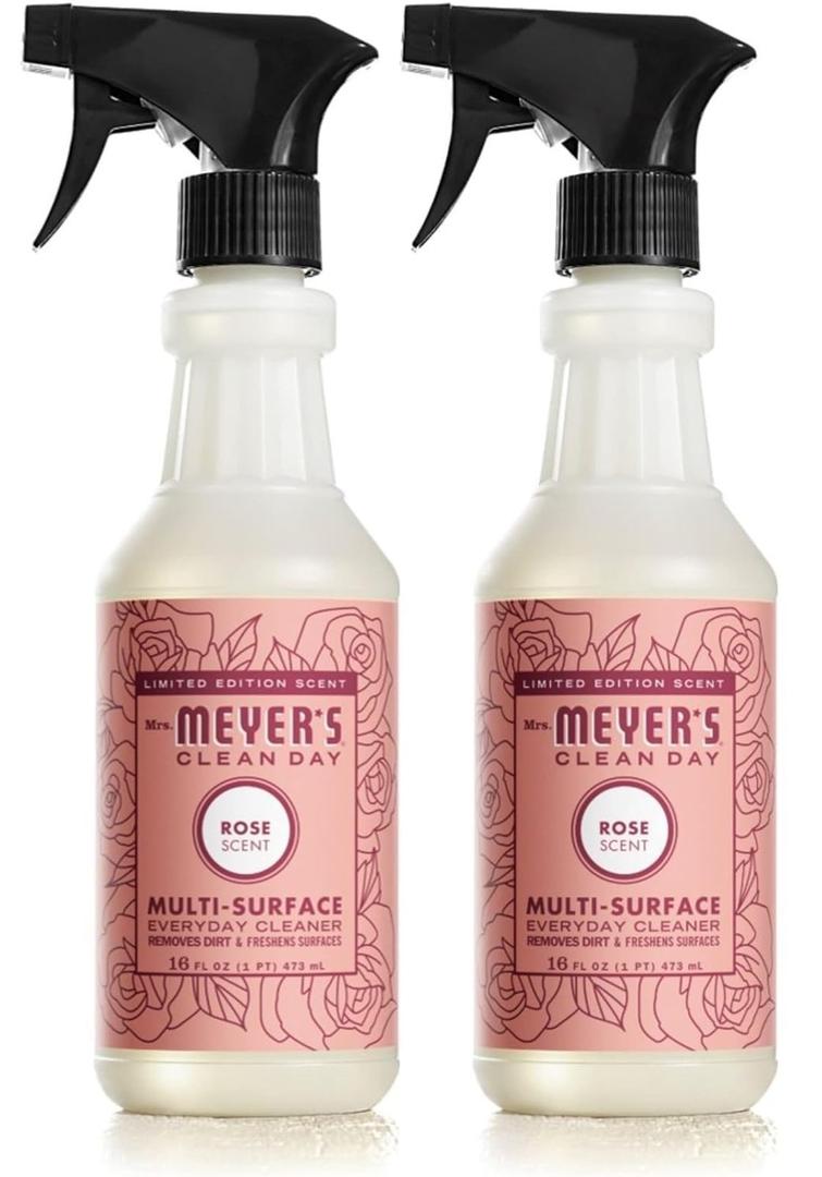 MRS. MEYER'S CLEAN DAY All-Purpose Cleaner Spray, Limited Edition Rose, 16 fl. oz - Pack of 2
