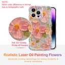 EYZUTAK Case for iPhone 14 Pro with Chain Oil Painting Flower, Purple