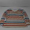 WIHOLL Long Sleeve Shirts for Women V Neck Tops Tunic Fall Winter Sweatshirts 2025 Clothes (Medium, 1-stripes Orange)