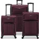 U.S. TRAVELER Anzio Softside Expandable Spinner Luggage, Burgundy, 3-Piece Set (22/26/30)