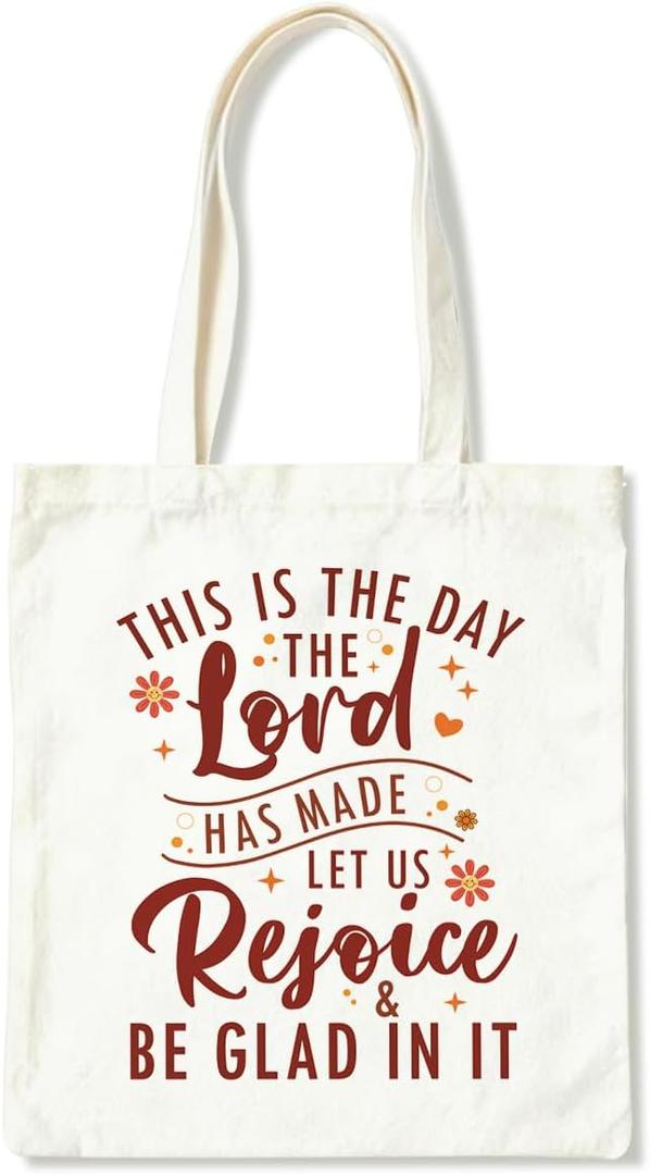 Aesthetic Canvas Tote Bags for Women, Bible Verse Canvas Bag, Christian faith Tote Bags, Reusable Cloth Cotton Bag for Shopping, Religious Gifts to Friends Women Family (Color_name 08)