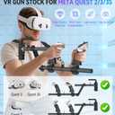 VR Gun Stock for Meta Quest 2, Compatible with VR Meta Quest 3/Quest 3S, Magnetic Gunstock Rifle Adapter with Shoulder Strap