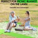 Beach Blanket Waterproof, Sandproof Mat with Portable Bag for Picnic, Nylon Mat, Quick Drying, Lightweight with 4 Stakes & 3 Water Bags, Use as Children's Pool (Green) (80"*80" (1-5 Person))