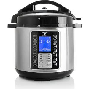 Moss & Stone Electric Pressure Cooker with Large LCD Display, Multi-Use 6 Quart Pot, 14-in-1 Cooker & Maker: Slow, Rice, Steam, Saute, Yogurt, Egg, Warmer