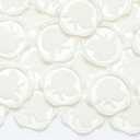 50pcs Hydrangea Wax Seal Stickers, Andotopee Floral Botanical Envelope Seal Stickers, Self-Adhesive Pearl White Stickers Pre-Made from Real Sealing Wax, Great for Wedding Invitation, Gift Wrapping