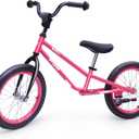16 Inch Kids Balance Bike for 5-8 Year Old, BMX Kids Bike with No Pedals, Air Rubber Tires, Footrests, Adjustable Height for Big Kids, Boys, Girls (Blue)