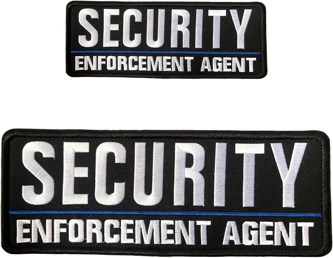 Police Embroidered Military Tactical Patches Hook and Loop, for Officer Guard Uniforms Vest, Jacket, Carrier, Hat (2pcs Security)