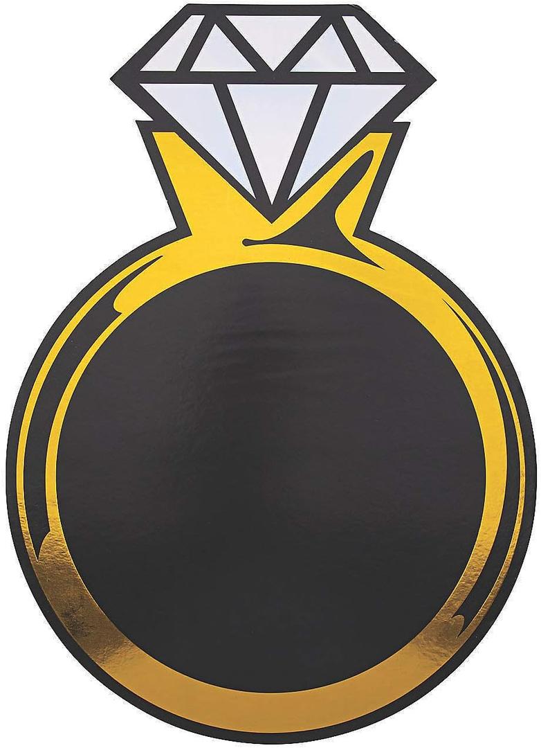 Fun Express Diamond Ring Cardboard Decoration - Sparkling Party Decor for Engagement Parties Bridal Showers Weddings, Anniversaries and Special Celebrations - Glamorous Event Accent - 1 Piece