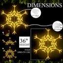 VIHOSE 36" Christmas Snowflake Lights 162 LED Snowflake Decoration Large Outdoor Hanging Lights for Yard Porch Christmas Party Nativity Scene Special Soft Head for Folding Iron Frame (Warm White)