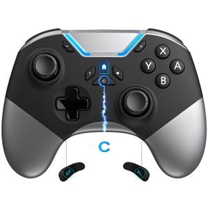 aghi Switch 2 Controller with Home Wake-up, Wireless Switch 2 Pro Controller for Switch 2/1/Lite/OLED with Loop Macro, Hall Effect Anti-Drift Joystick, C Button, HD Rumble, 6 Axis Gyro, Turbo