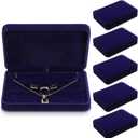 6Pcs jewelry gift boxes Velvet jewelry set boxes bulk for women Bule Necklace gift box Ring Earrings Pendant large gifts box Flannel Jewely case for Traveling Wedding Engagement Birthday
