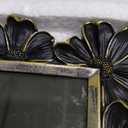 MAYJOYDIY Black Ornate Photo Frame 8.5x6.7 inch Rectangle Decorative Daisy Floral Design Vintage Photo Frame, for Tabletop & Wall, Gift Ideas, Victorian Retro Baroque Home Decor 
