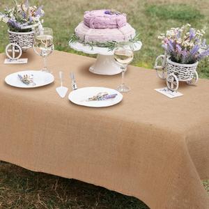 Kingdder Natural Burlap Tablecloth Farmhouse Fall Rectangle Burlap Table Cover Rustic Jute Tablecloth for Thanksgiving Autumn Harvest Holiday Party Kitchen Indoor Home Table(1 Pcs,54 x 80 Inch)