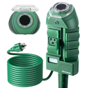 DEWENWILS Outdoor Power Strip Timer with Photocell, Weatherproof Countdown Light Control, 6 Outlets 10ft Cord Dusk to Dawn Outdoor Timer for Lights, Yard, 1875W/15A UL Listed