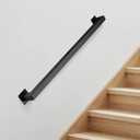 Stair Railing Metal Hand Rails for Indoor Stairs Wall Mount Staircase Handrails 1.25" Pipe Stair Handrail for Steps Black Iron Stairway Railing for Outdoor & Indoor Stairs - 32inch