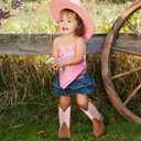RLW Kids Cowboy Boots for Boys Girls Western Square Toe Youth Cowgirl Boots for Toddler Little & Big Kid, Black 8 Toddler