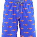 APTRO Men's Quick Dry Swim Trunks 9" Bathing Suit Breathable Board Shorts Summer Beach Swimwear Shark Orange 1XL