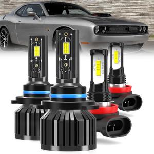 For 2015-2020 Dodge Challenger light Bulbs, 9012 High Low Beam H11 Fog Light Combo, 4PCS