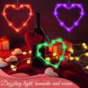Huquary 6 Pcs Valentine's Day Window Lights Heart Suction Cup Light LED Window Decor Light 6.3 Inch Color Hanging Heart Shaped Suitable for Wedding Anniversary Home Party Decorations Table (6 Colors) (orange, blue, purple, green, pink, red)
