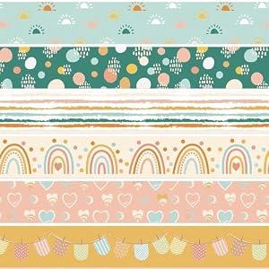 Containlol Colorful Classroom Borders for Bulletin Board, 118 Ft Scalloped Trim Rainbow Bulletin Board Boarders for Office Classroom Spring Summer Wall Decoration(Rainbow Style)