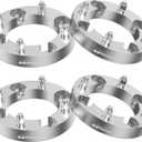 GAsupply 4156 ATV Wheel Spacers 3/8"-24 Studs, 1 inch 25mm 4 Lug Wheel Spacer Adapters 131mm Hub Bore, 4 Pcs (Chrome)