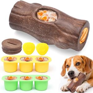 Dog Toys for Aggressive Chewers, Interactive Indestructible Dog Toys to Keep Them Busy, Durable Dog Frozen Treat Toy for Large & Medium Dogs, Reduces Anxiety & Extends Playtime, Brown