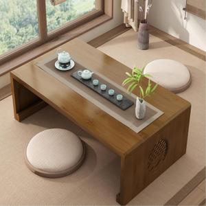Japanese Coffee Table 39.39x19.68x15.75in Foldable Floor Table Wooden Low Coffee Table for Sitting on The Floor Tea Table for Living Room Dining Room Tea Tatami Home Decoration