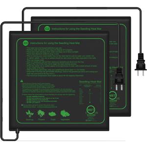 2 Pack Seedling Heat Mat for Seed Starting,20" x 20.75" Waterproof Heating Pad for Indoor Plants Germination(L)