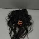 ALXNAN Clip in Long Wavy Synthetic Hair Extension 24 Inch Black Brown 4PCS Thick Hairpieces Fiber Double Weft Hair for Women