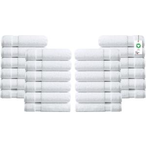 Towels Cotton Washcloths Set 100% Organic Cotton, GOTS Certified Premium Quality Face Cloths, Feather Touch Technology Highly Absorbent and Soft Feel Fingertip Towels, Pack of 24